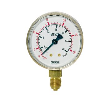Manometer neutrale Gase, G1/4 radial unten, 0 - 20/40 bar, Ø63 mm