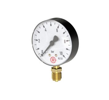 Standardmanometer, Kunststoffgeh., G 1/2 unten, -1/0,0 bar, Ø 80