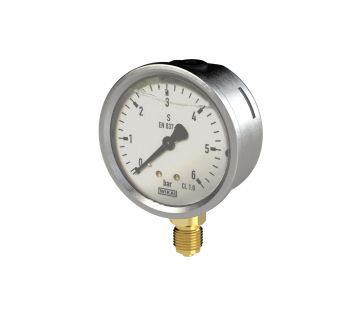 Glyzerinmanometer, CrNi-Stahl, G 1/4 unten, -1 / 0,0 bar, Ø 63