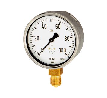 Kapselfedermanometer, G 1/4 radial unten, -100 / 0 mbar, Ø 63