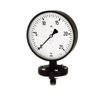Plattenfedermano, Robust., G 1/2 radial unten, 0 - 1,0 bar, Ø 100