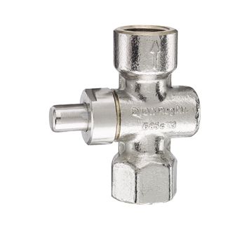 Manometer-Druckknopfhahn, G 1/2, aus Messing vernickelt