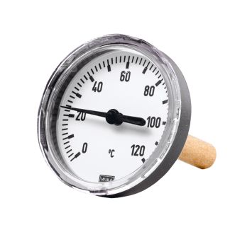 Bimetallthermom., G 1/2 hi., Tauchschaftlänge 40mm, Ø63, bis 60°C