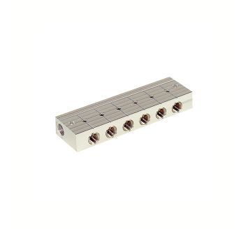 Verteilerleiste, 6 integrierte Kugelhähne, Alu-Druckguss, G 3/8