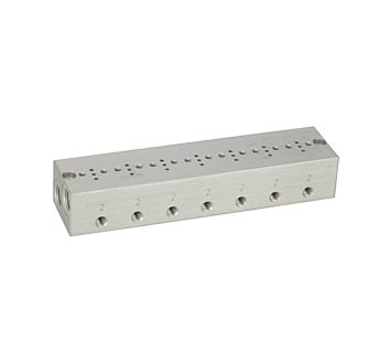 Reihengrundplatte 7-fach, M5 für Mini-Magnetventile 15 mm