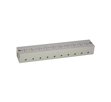 Reihengrundplatte 10-fach, M5 für Mini-Magnetventile 15 mm
