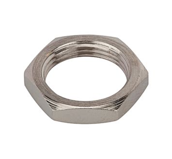 Sechskant-Gegenmutter, M12x0,75, Messing vernickelt