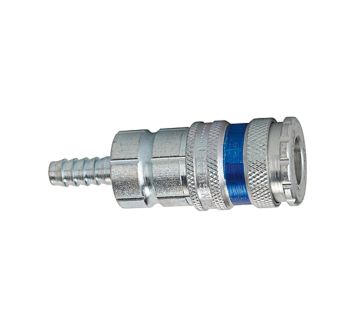 Schnellverschlusskupplung NW 7,6, Stahl/Messing verz., Tülle LW 6