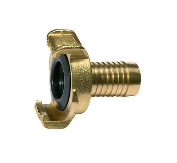 GEKA-Schlauchstück, starr, Messing blank, Anschluss LW 10