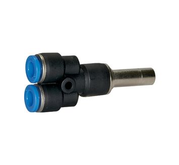 Y-Steckverbindung, Stecknippel 4 mm »Blaue Serie« mini, Schl.-Ø 3