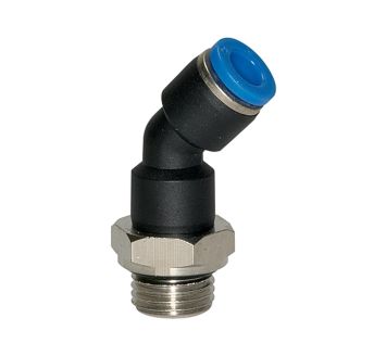 Steckverschraubung 45° »Blaue Serie«, drehbar, G 3/8 außen, Ø10mm