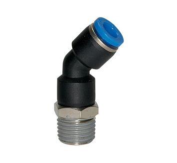 Steckverschraubung 45° »Blaue Serie«, drehbar, R 1/8 außen, Ø 4mm