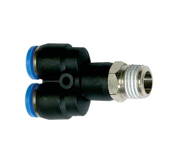 Y-Steckverschraubung »Blaue Serie«, drehbar, R 1/8 außen, Ø 4 mm