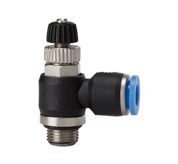 Drosselrückschlagven »Blaue Serie«, Abluftdros., M5 a. 15bar Ø4mm
