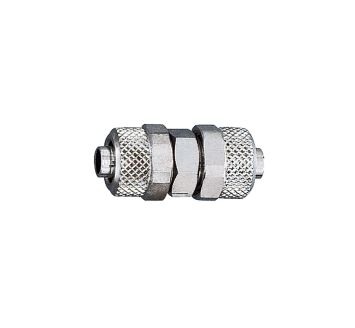 Gerade Verbinder, für Schlauch 6/4 mm, SW 12, Messing vernickelt