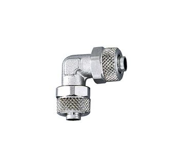 Winkelverbinder, für Schlauch 12/10 mm, SW 14, Messing vernickelt