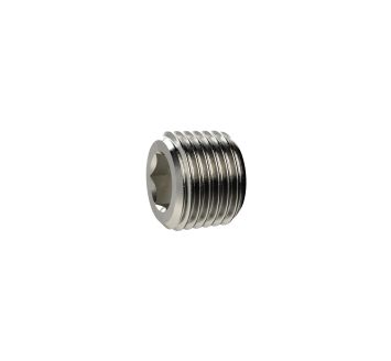 Verschlussschraube, Innensechskant ohne Bund R 1/8, Messing vern.