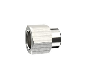 Muffe, reduzierend, M5 i., G 1/8 i., SW 14, Messing vernickelt