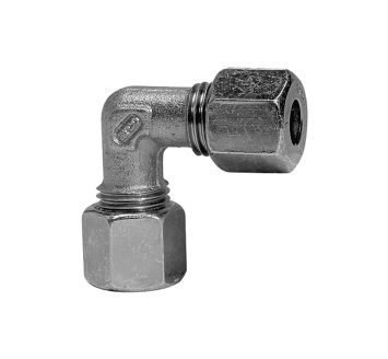 Winkel-Verschraubung, Rohr-Außen-Ø 6 mm, Stahl verzinkt