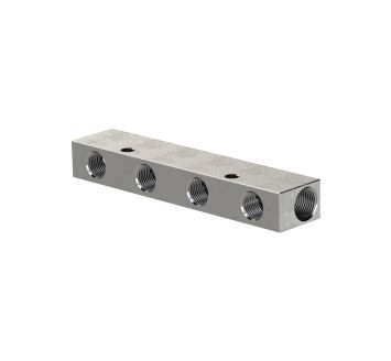 Verteilerleiste, Abgänge einseitig, Eingang 2x3/8, Ausgang 4x1/8