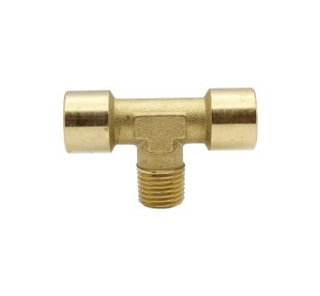 T-Stück, innen/außen/innen, G/R 1/8, SW 10, Messing blank