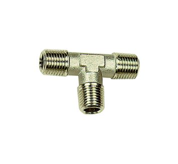 T-Stück, außen/außen/außen, R 1/8, SW 10, Messing vernickelt