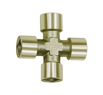 Kreuzstück, 4 x innen, G 1/8, SW 10, Messing vernickelt