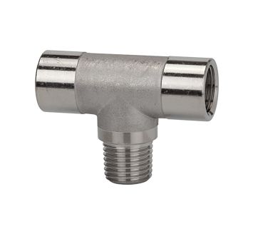 T-Stück, innen/außen/innen, G/R 1/8, Edelstahl 1.4404