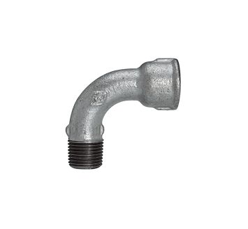 Bogen 1, lang, 90°, IG/AG, Rp/R 1/4, schw. Temperguss feuerverz.