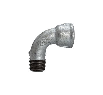 Bogen 1a, kurz, 90°, IG/AG, Rp/R 1/4, schwarzer Temperguss