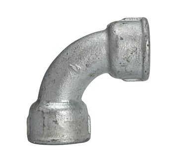Bogen 2a, kurz, 90°, IG/IG, Rp 1/4, schw. Temperguss feuerverz.
