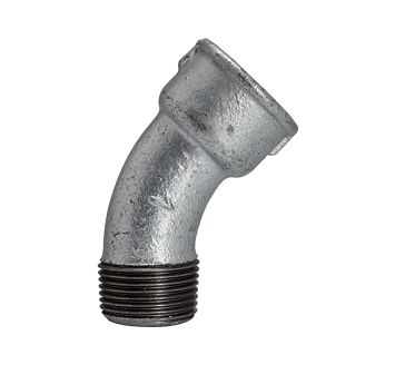 Bogen 40, 45°, IG/AG, Rp/R 1/4, schwarzer Temperguss feuerverz.