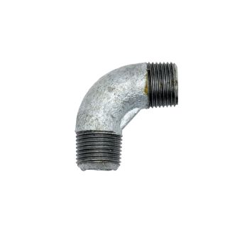 Winkel 94, 90°, AG/AG, R 3/8, schwarzer Temperguss feuerverz.