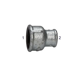 Muffen 240, IG/IG, Rp 3/8, Rp 1/4, schw. Temperguss feuerverz.