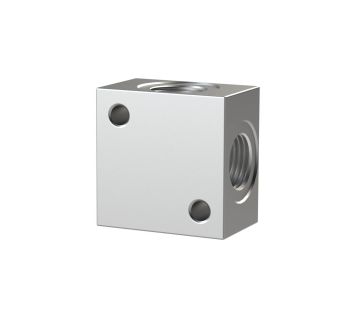 Kreuz-Verteiler, anflanschbar, G 1/8 Aluminium, SW 16