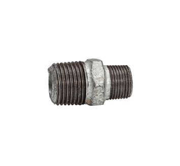 Doppelgewindenippel 245, AG/AG, R 2, R 3/4, schwarzer Temperguss
