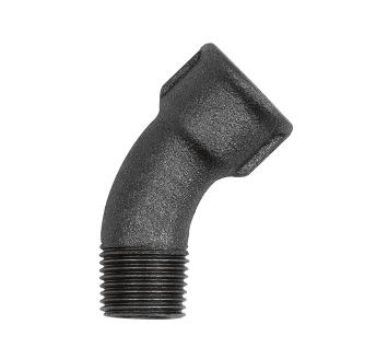 Bogen 40, 45°, Rp 1/4 i., R 1/4 a., Temperguss schwarz