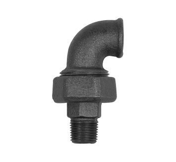 Verschr. Bogen 97, flachdicht., Rp 1/2, R 1/2, Temperg. schwarz