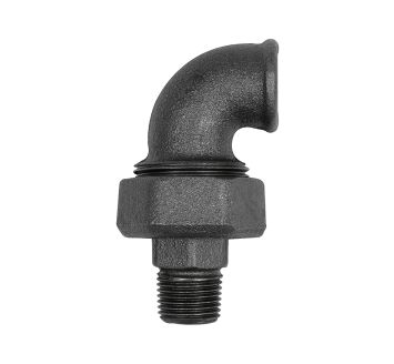 Verschr. Bogen 98, konisch dicht., Rp 1/2,R 1/2, Temperg. schwarz