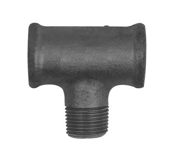 T-Stück 133, Rp 3/8 i., R 3/8 a., Rp 3/8 i., Temperguss schwarz