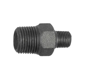 Doppelgew.nippel 245 red., R 3/8 a., R 1/4 a., Temperguss schwarz