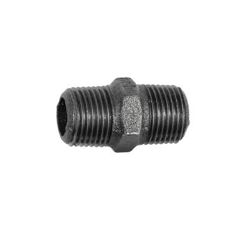 Doppelgewindenippel 280, R 1/4 a., R 1/4 a., Temperguss schwarz