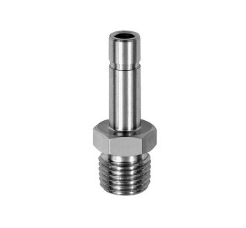 Gewinde-Stecknippel, R 1/8 a. , Stecknippel 4 mm, ES 1.4404