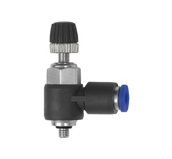 Drosselrückschlagven. »Blaue Serie« mini, Zuluftdros., M3a. Ø3mm