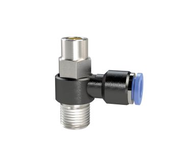 Drosselrückschlagventil »Blaue Serie«, Abluftdros., R 1/8 a. Ø4mm
