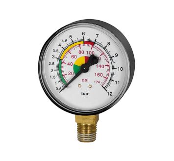 Manometer ø 63 mm, ungeeicht, Anschluss unten