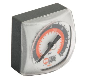 Manometer Metal Work, G 1/8 hinten, 0-4 bar,40x40