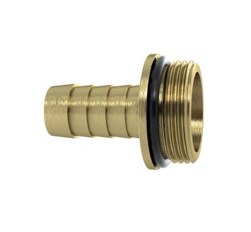 1/3 Schlauchverschr. G1/2x13, mit NBR O-Ring, mit Bund, MS blank