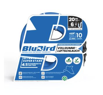 Vollgummi-Werkstattschl. »BluBird«, Ø12x6, max. 20 bar, Set 20 m
