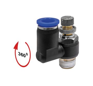 Drosselrückschlagven »Blaue Serie« Zuluftdros. R1/4 a. 10bar Ø8mm